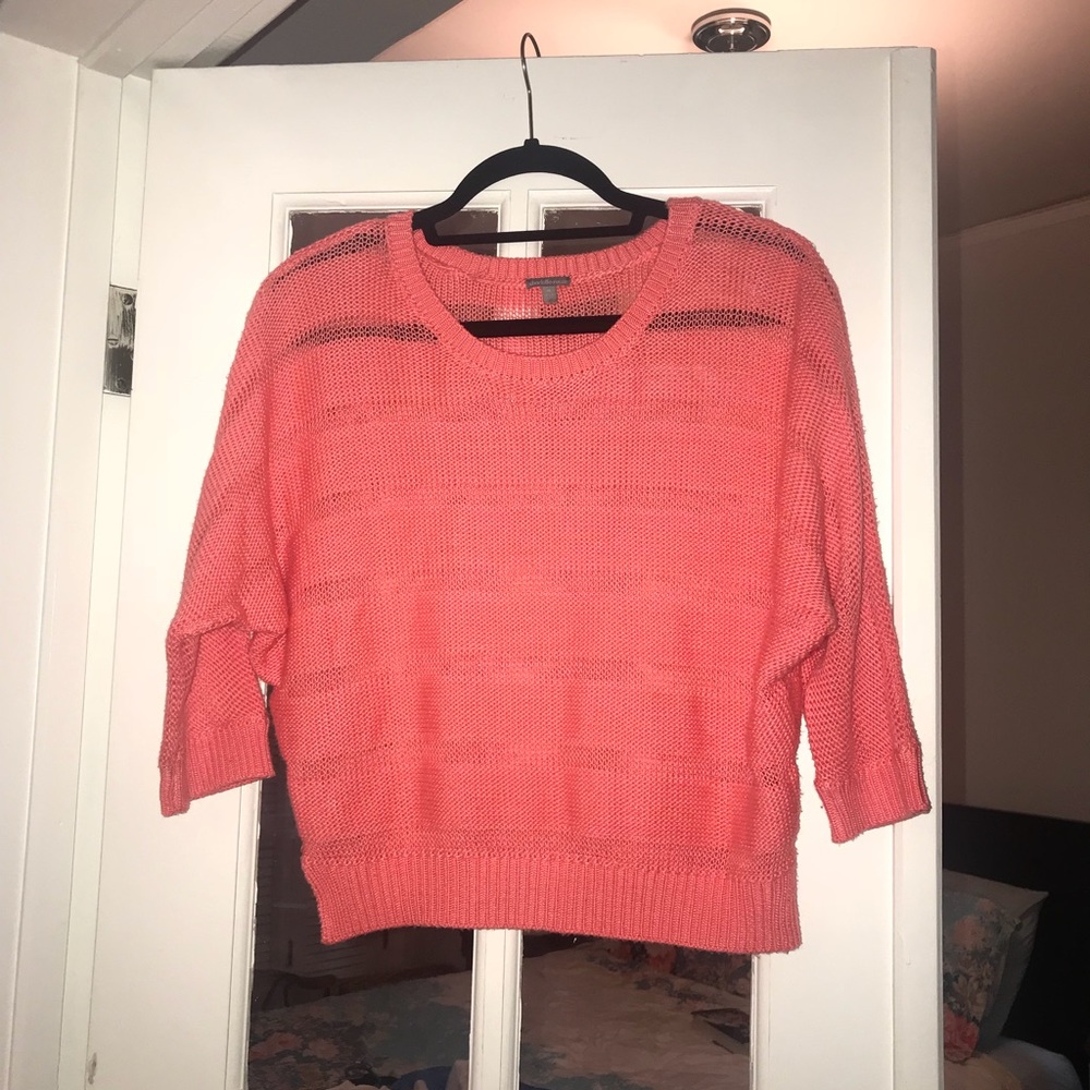 Neon coral Charlotte Russe crop top sweater